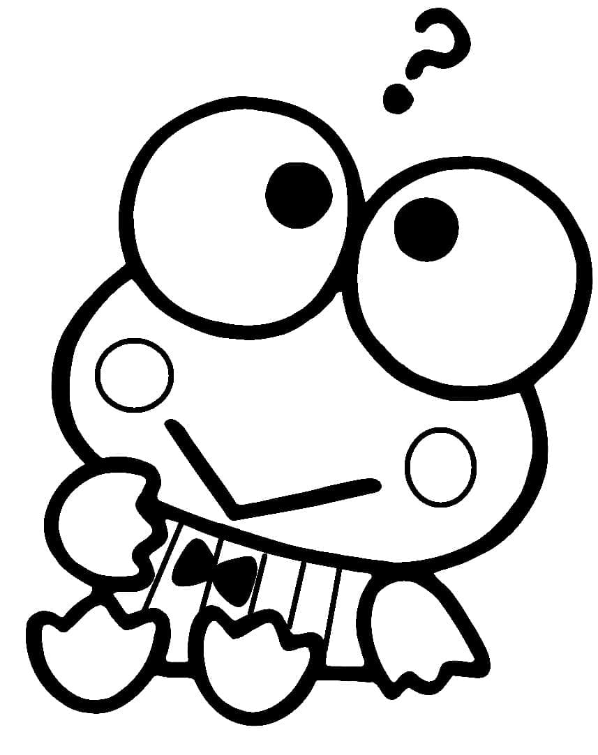 Keroppi Curieux coloring page