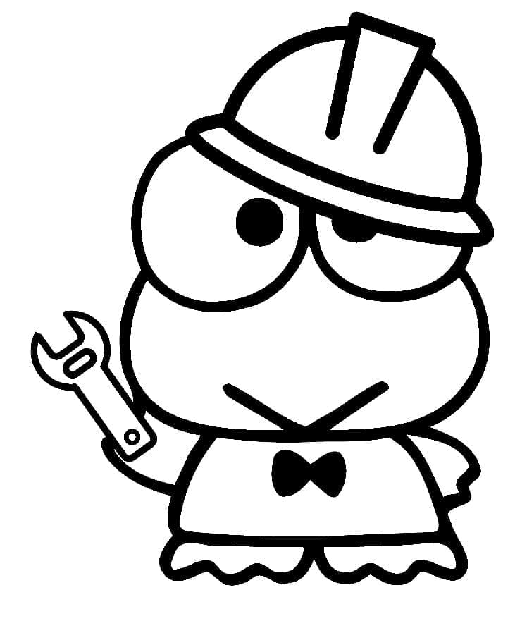 Keroppi Travaille coloring page