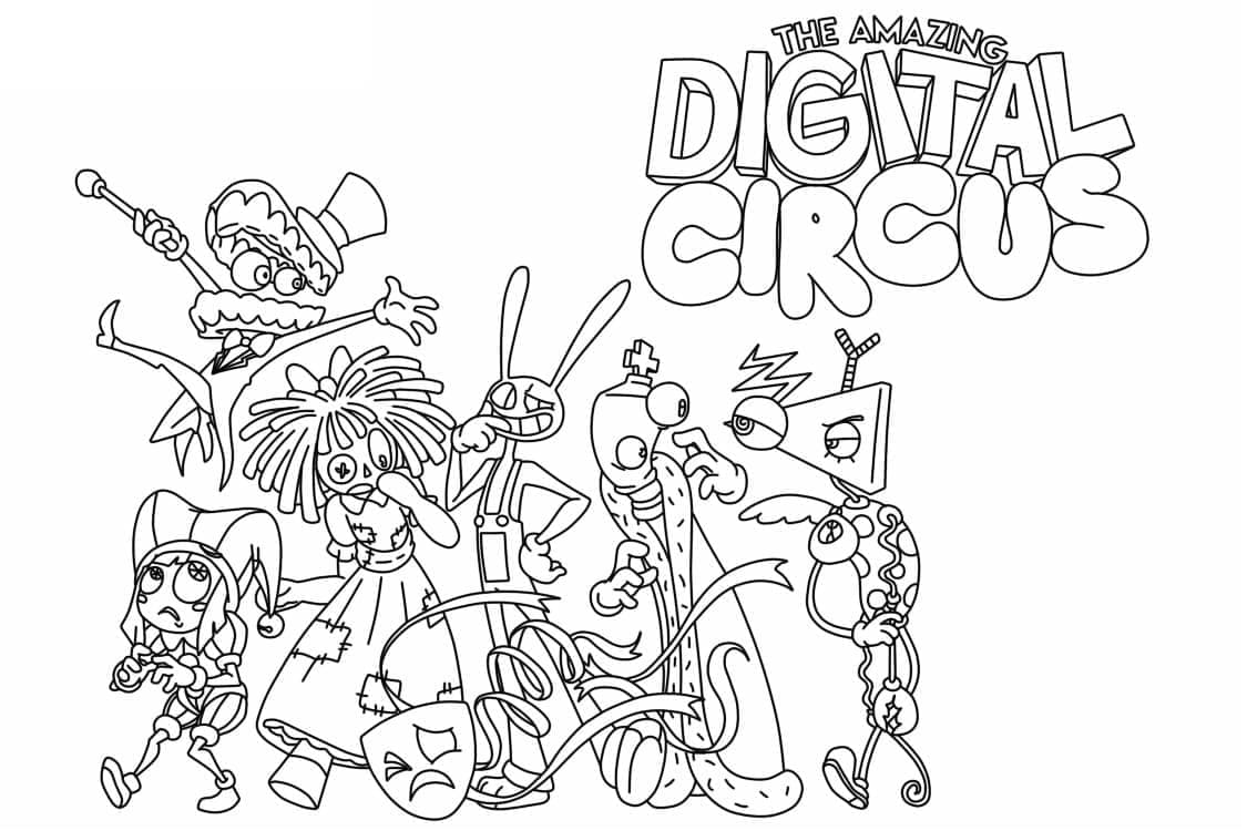 Coloriage The Amazing Digital Circus Gratuit Pour les Enfants