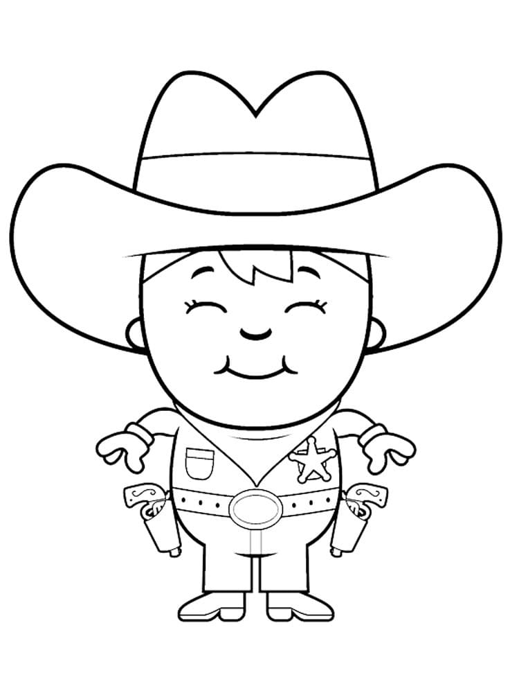 Un Cow-boy Mignon coloring page
