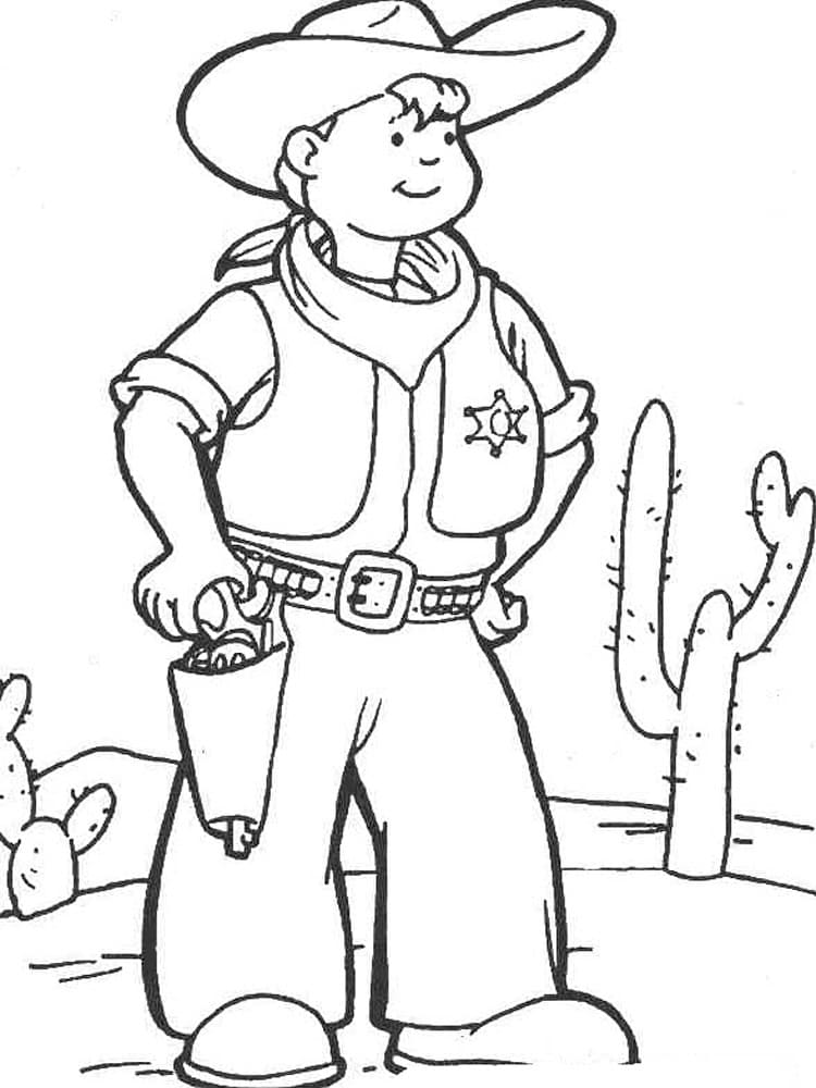 Un Garçon Cowboy coloring page