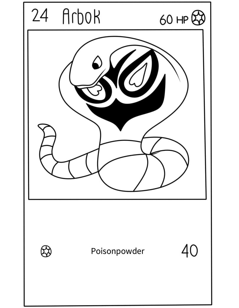 Coloriage Carte Pokémon Arbok