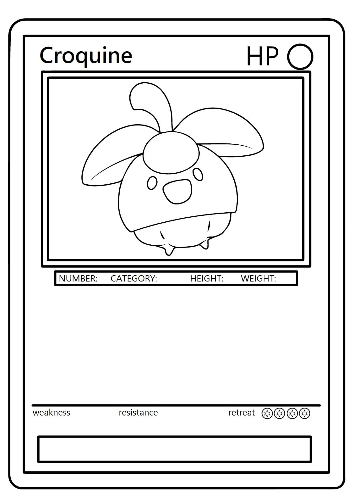 Carte Pokémon Croquine coloring page