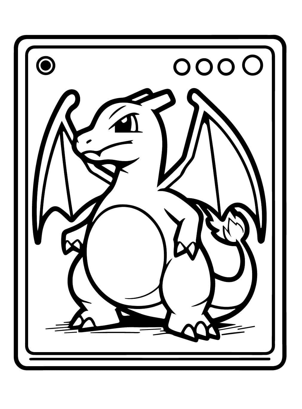 Coloriage Carte Pokémon Dracaufeu