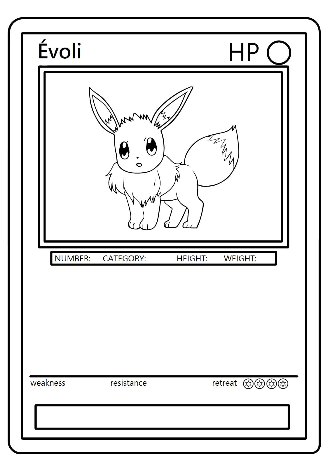 Carte Pokémon Évoli coloring page