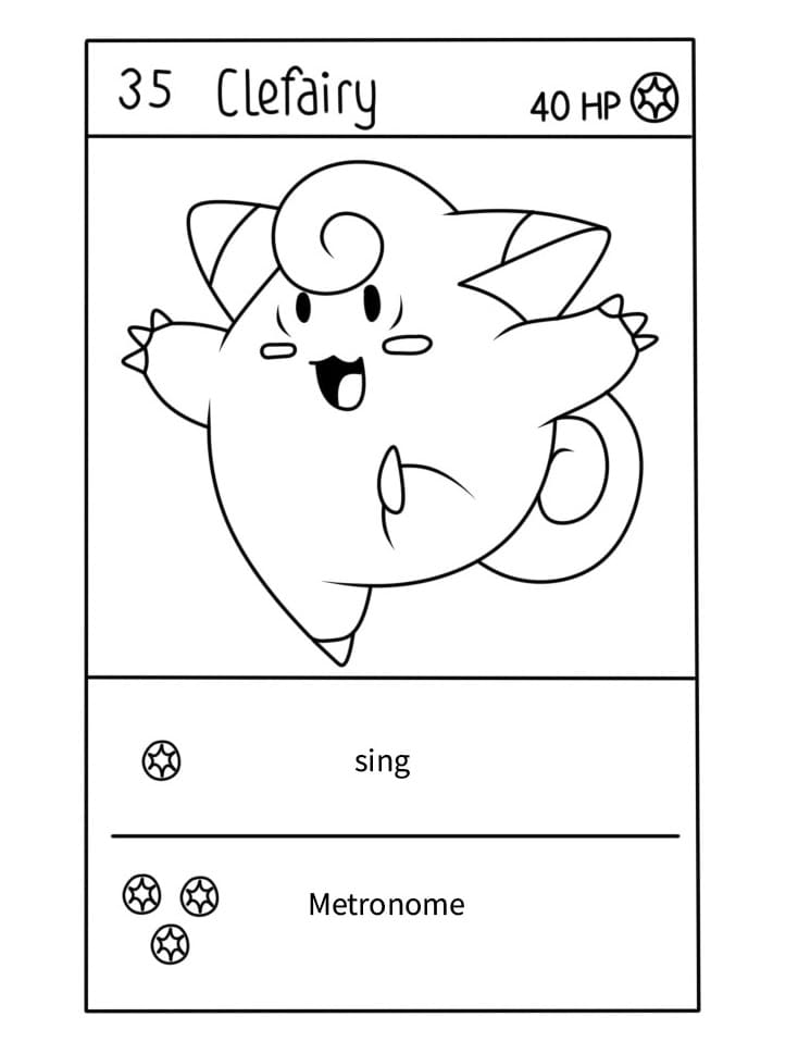 Carte Pokémon Mélofée coloring page