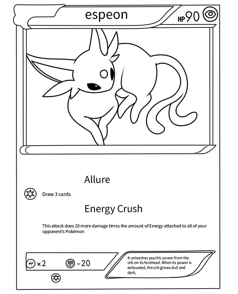 Carte Pokémon Mentali coloring page