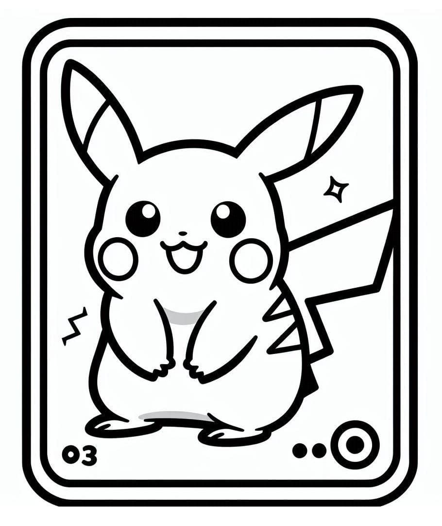 Coloriage Carte Pokémon Pikachu Mignonne