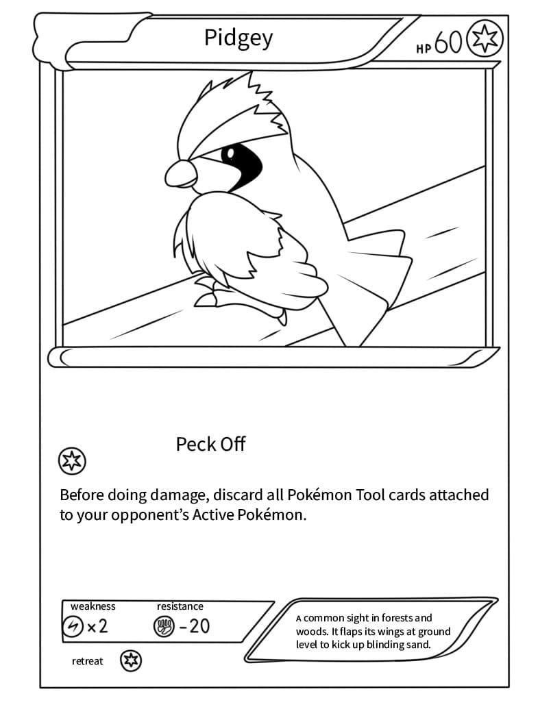 Carte Pokémon Roucool coloring page