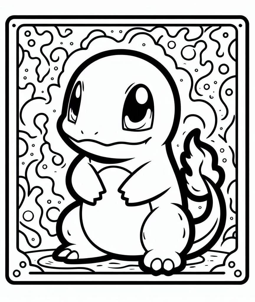 Carte Pokémon Salamèche coloring page