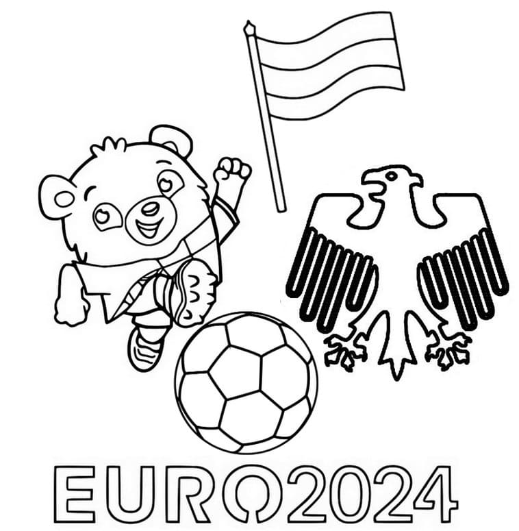 Coloriage Dessin de Euro 2024 Gratuit