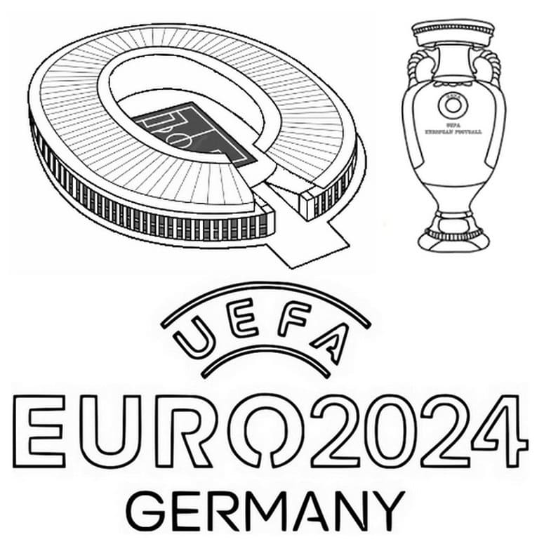 Coloriage Dessin de UEFA Euro 2024 Gratuit