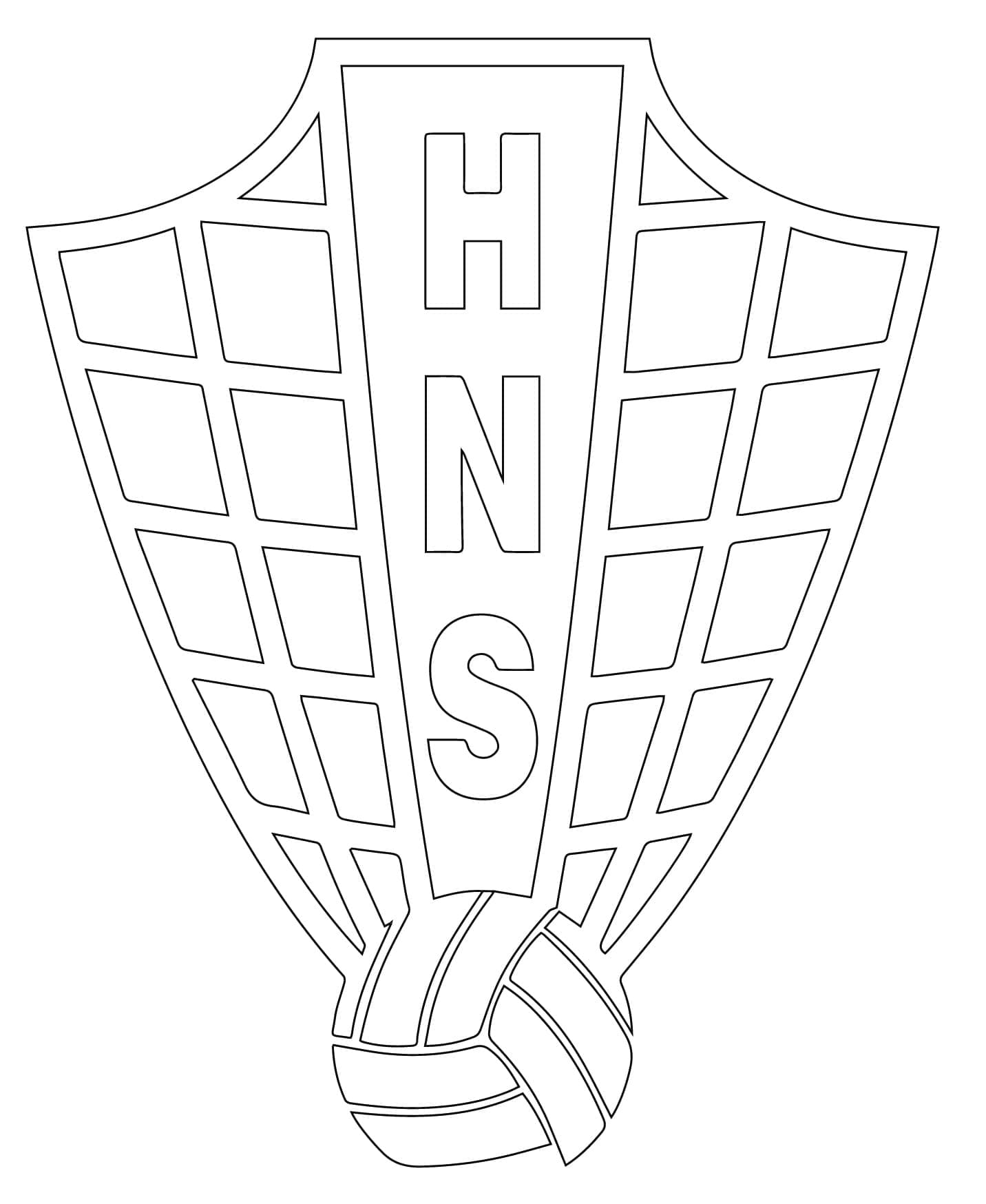 Euro 2024 Croatie coloring page