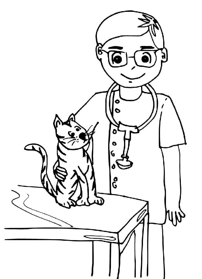 Le Vétérinaire coloring page