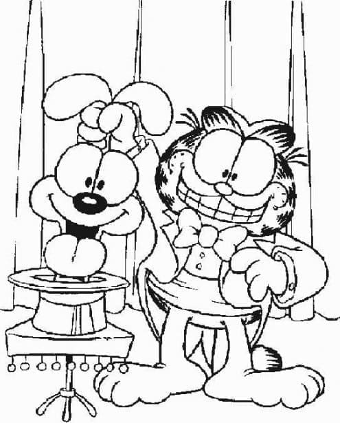 Magicien Garfield coloring page