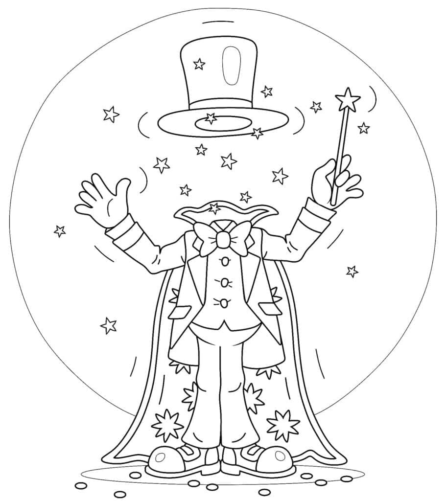 Magicien Invisible coloring page