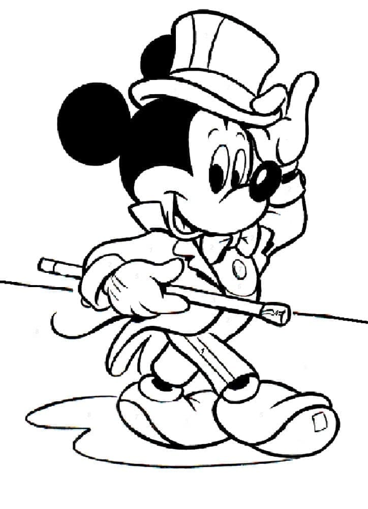 Coloriage Magicien Mickey Mouse