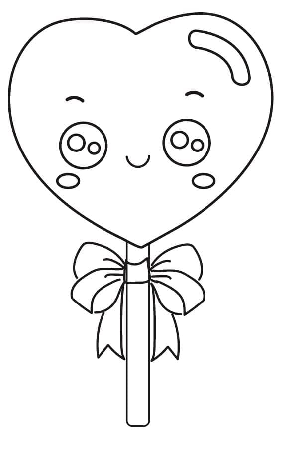 Sucette Kawaii coloring page