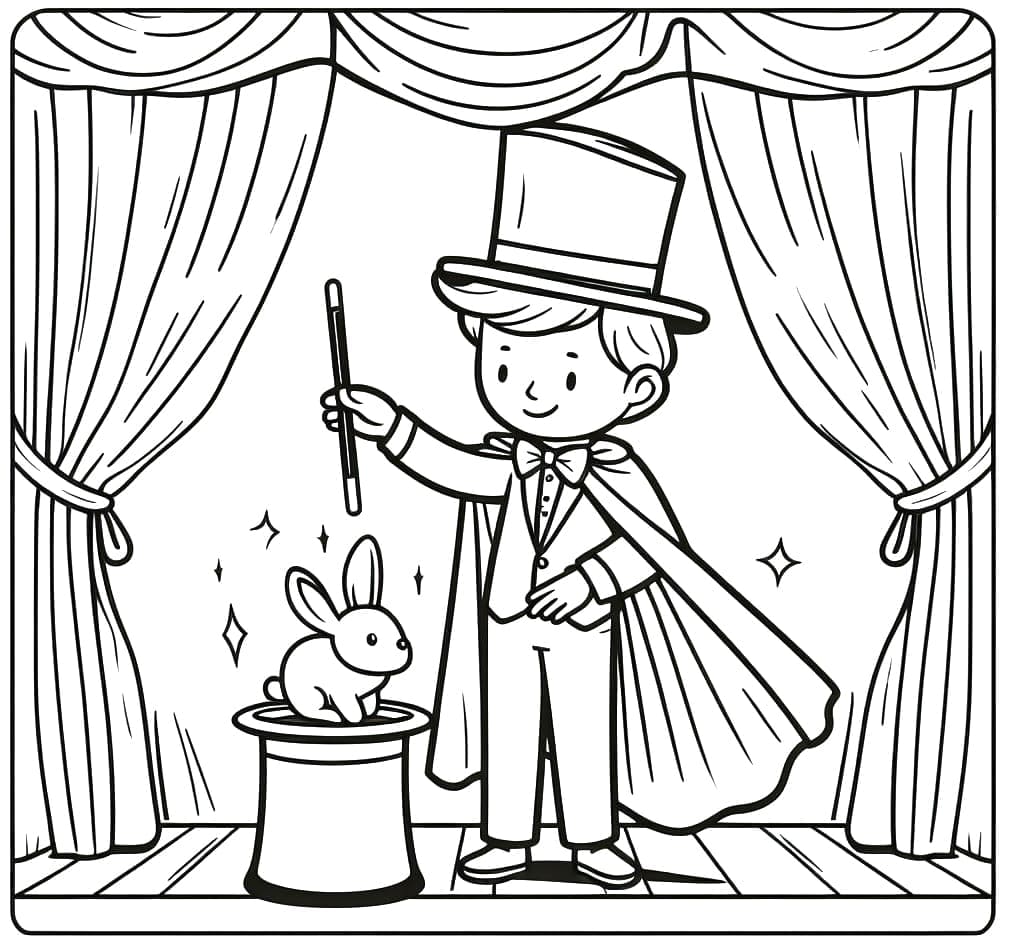 Un Garçon Magicien coloring page