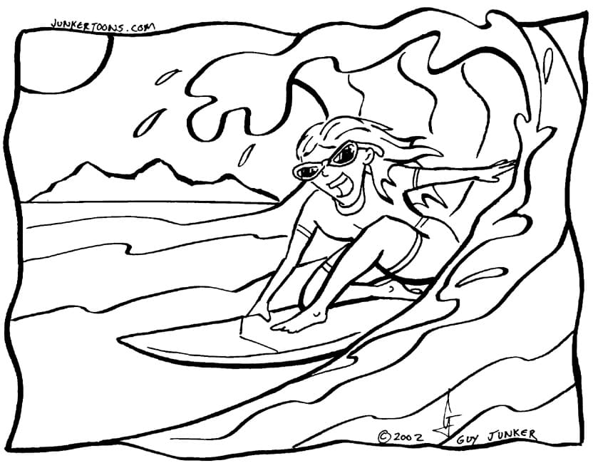 Adolescente de Surf coloring page