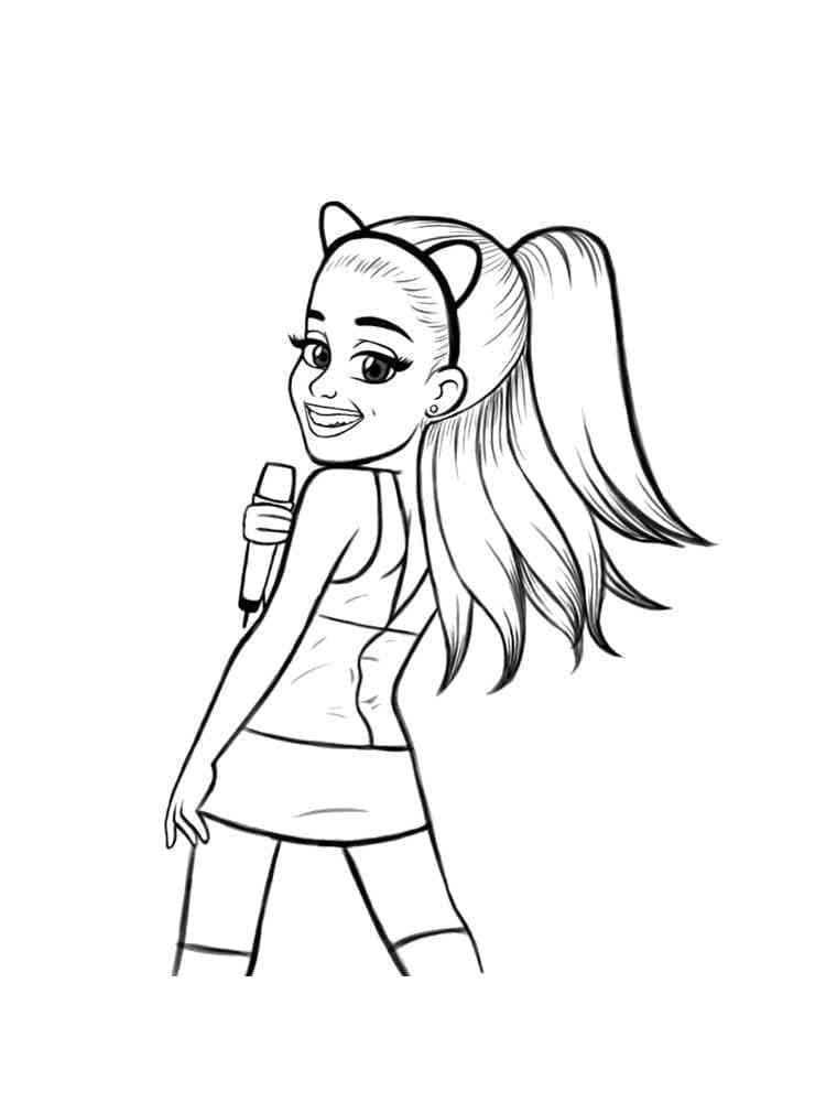 Adorable Ariana Grande coloring page
