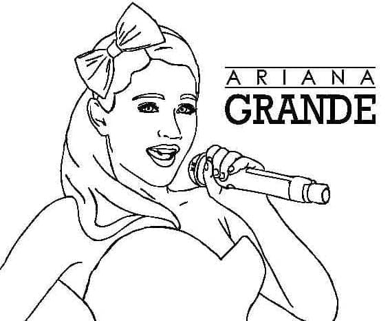 Coloriage Ariana Grande Chante