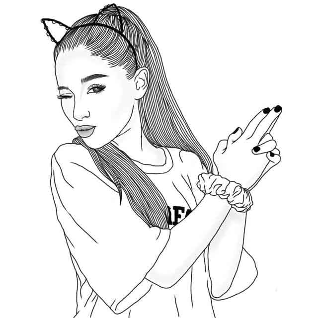 Ariana Grande Mignonne coloring page