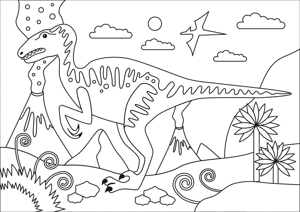 Dessin de Velociraptor Gratuit coloring page