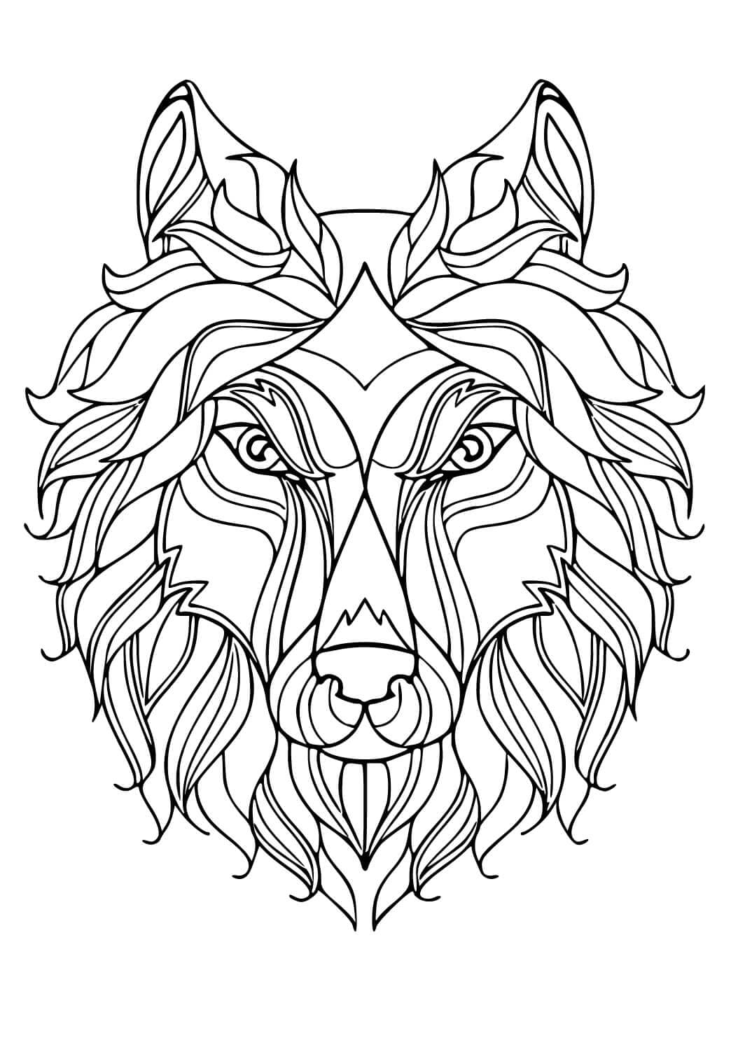 Imprimable Mandala de Loup coloring page