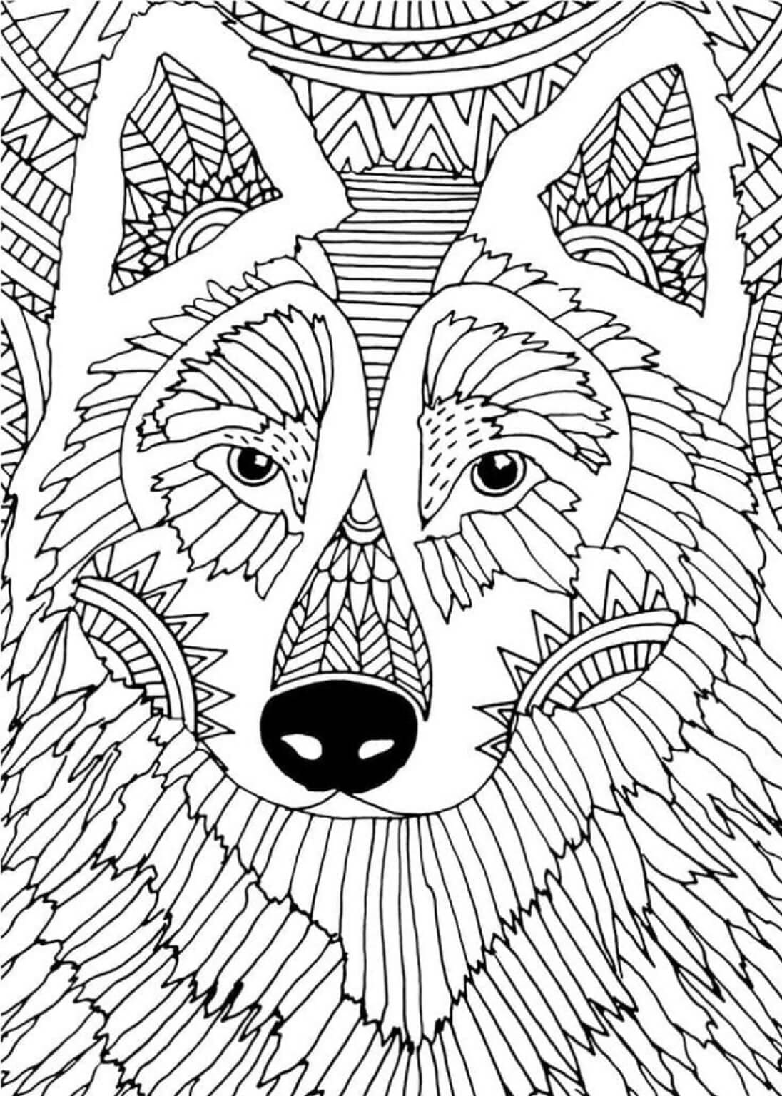 Incroyable Mandala de Loup coloring page