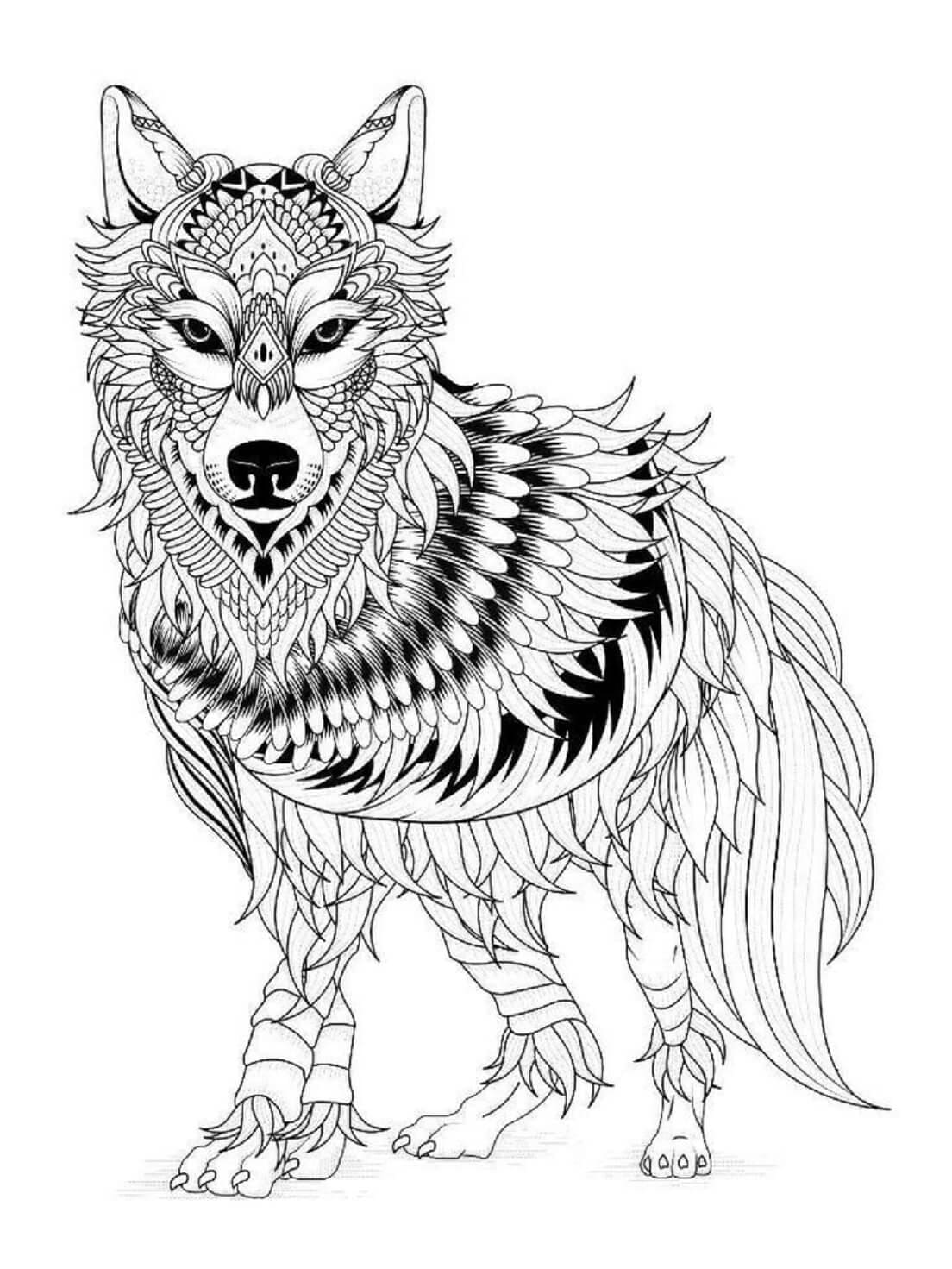 Mandala de Loup Parfait coloring page