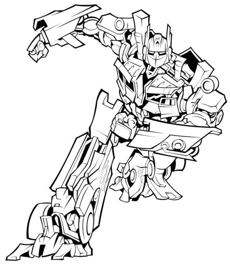 Optimus Prime qui Court coloring page