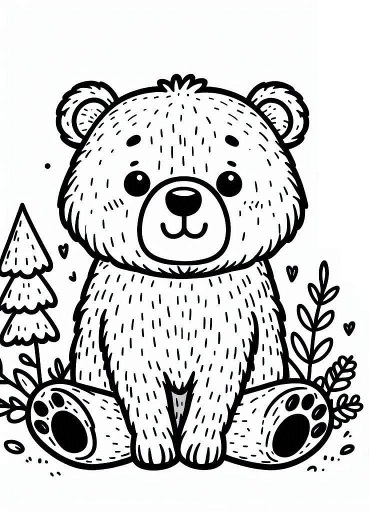 Ourson Souriant coloring page