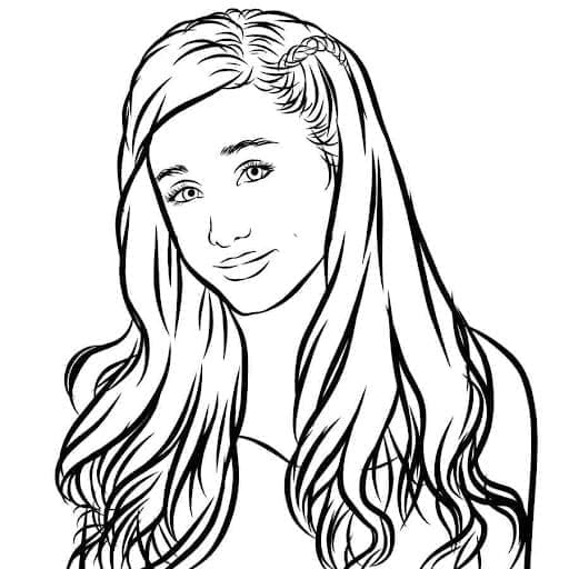 Portrait d’Ariana Grande coloring page