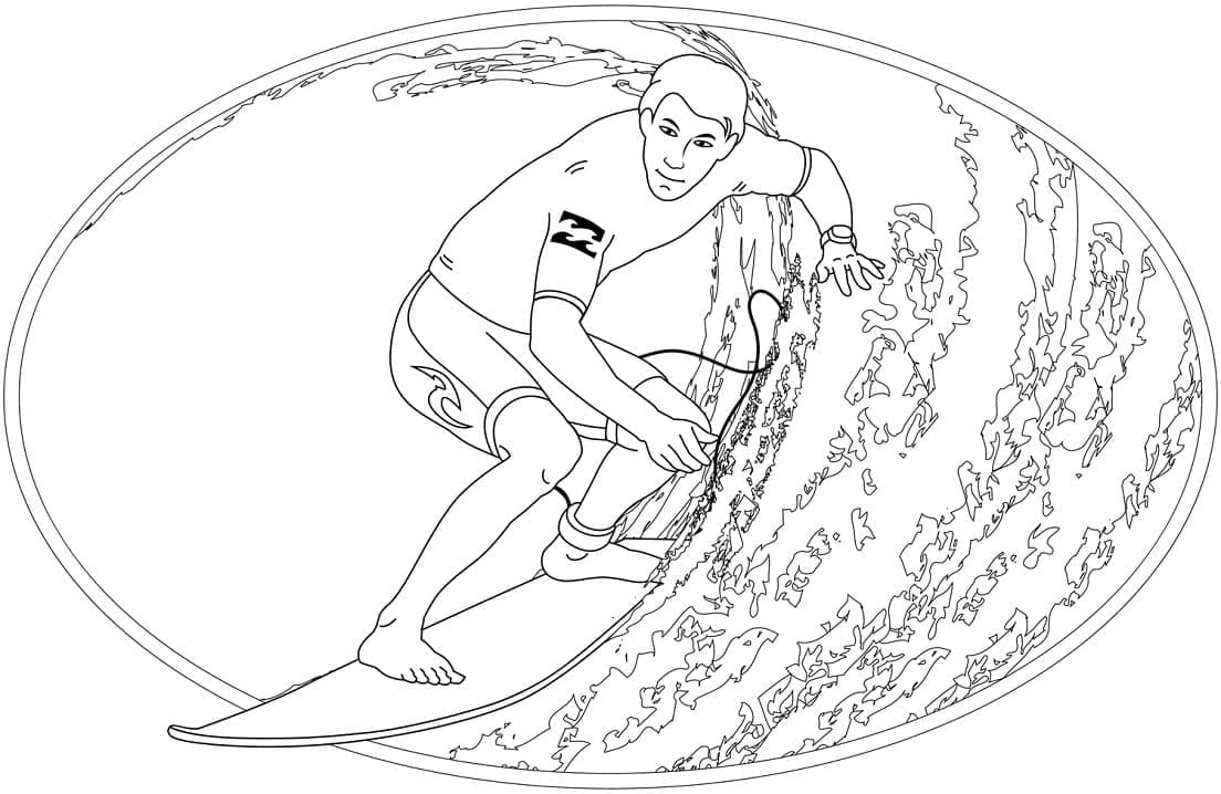 Surfeur Professionnel coloring page