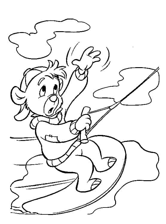 Un Ours Surfeur coloring page