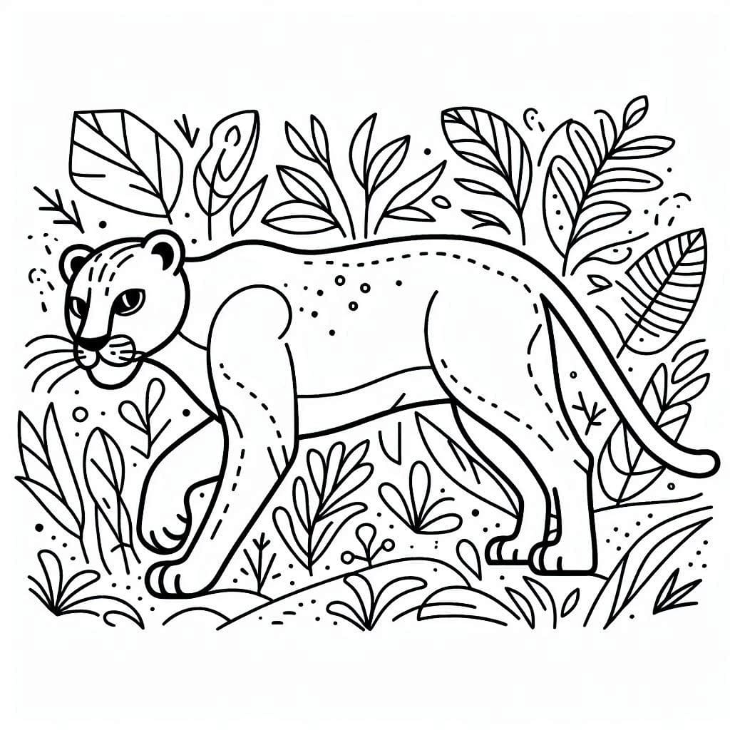 Une Panthère Sauvage coloring page