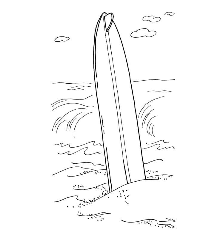 Une Planche de Surf coloring page