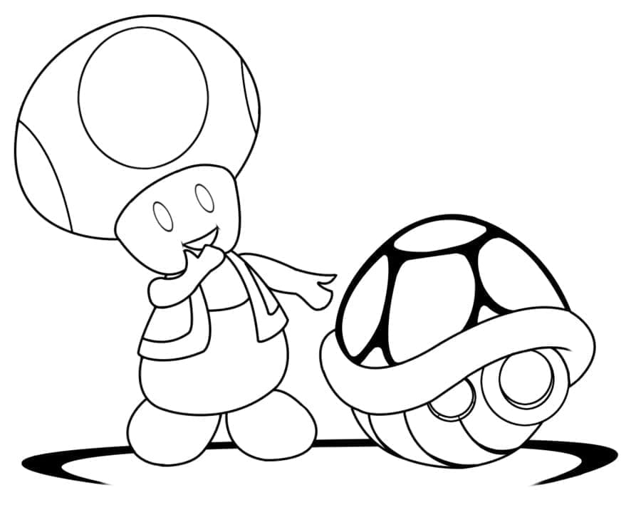 Toad Heureux coloring page