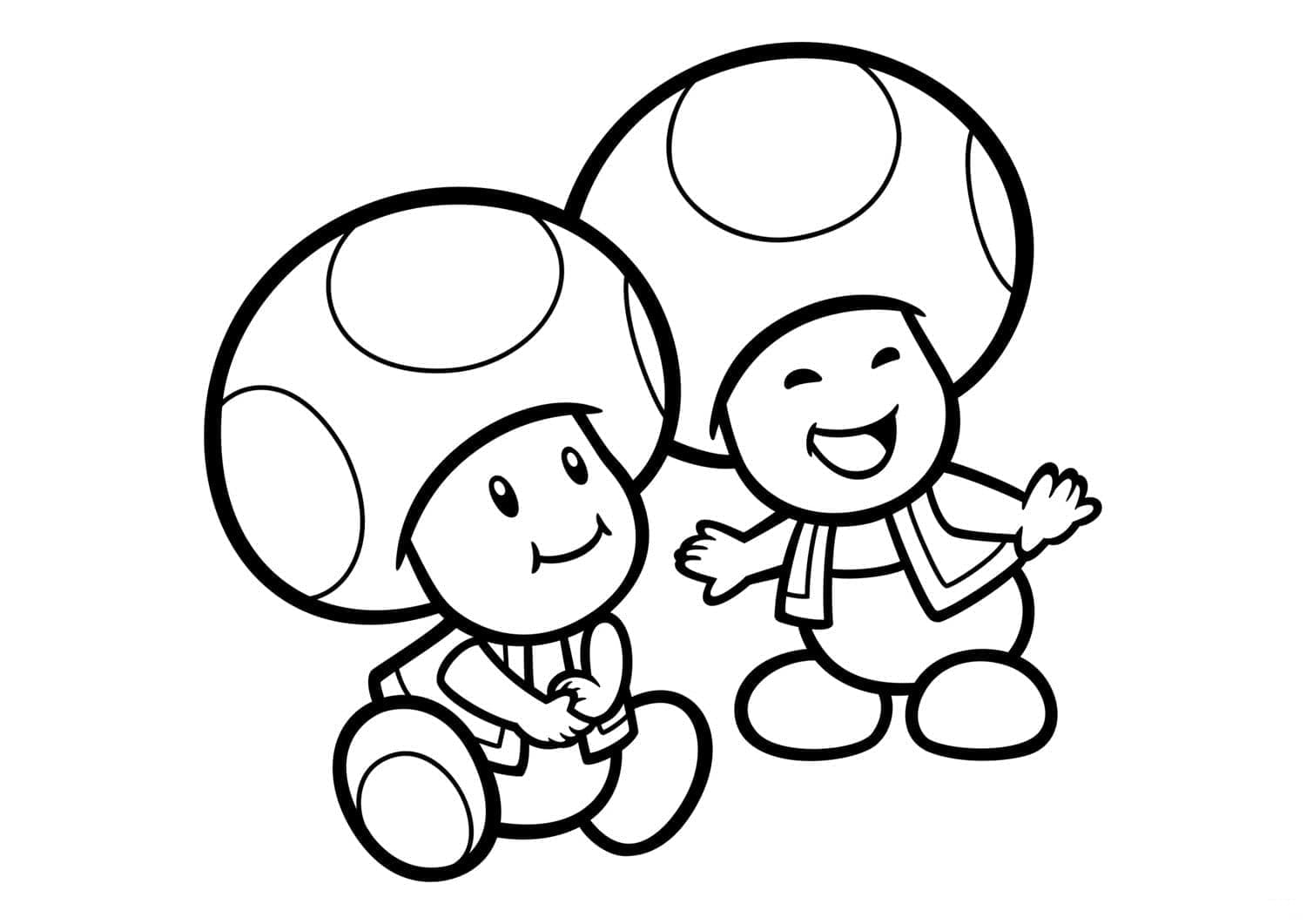 Toad très Heureux coloring page