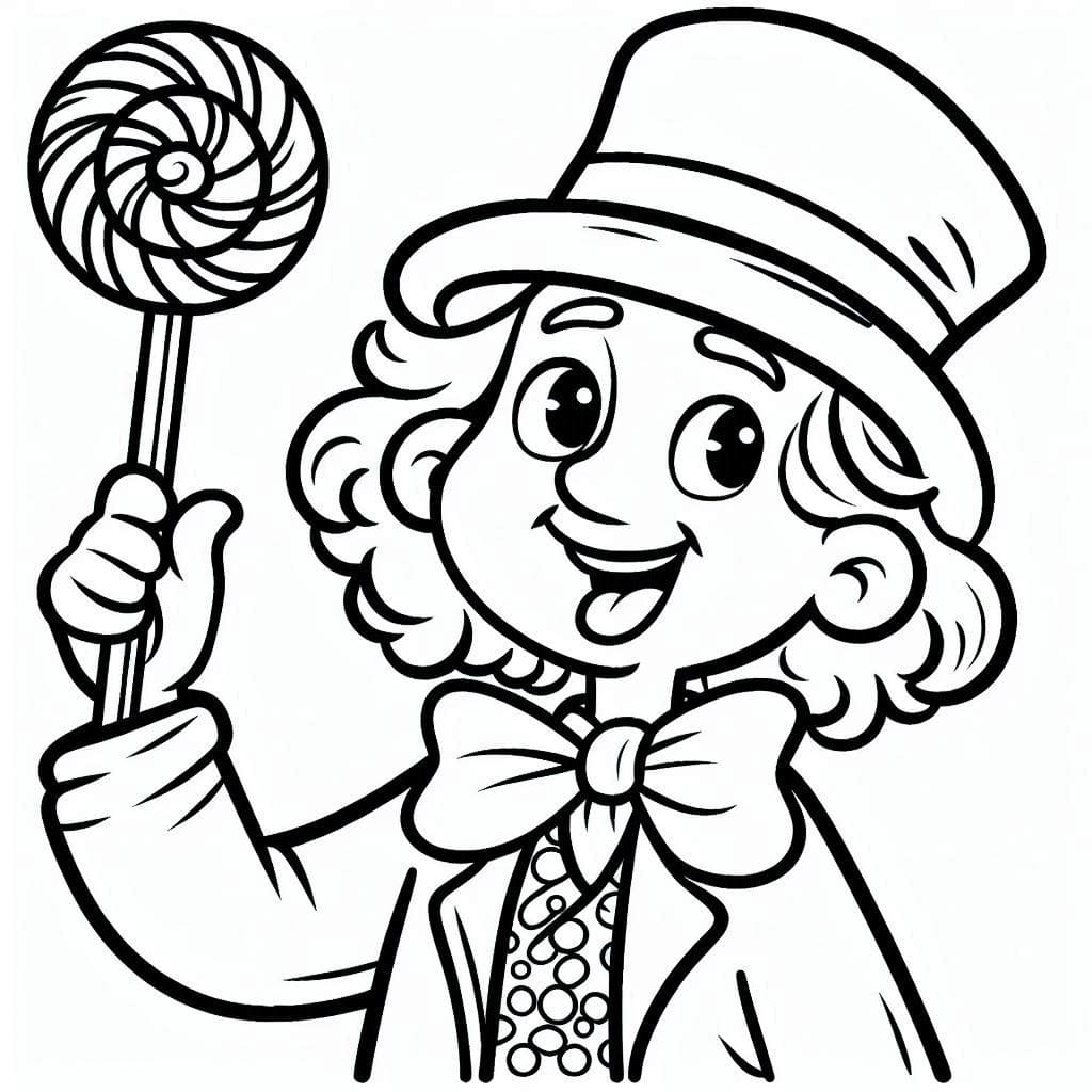 Adorable Wonka coloring page