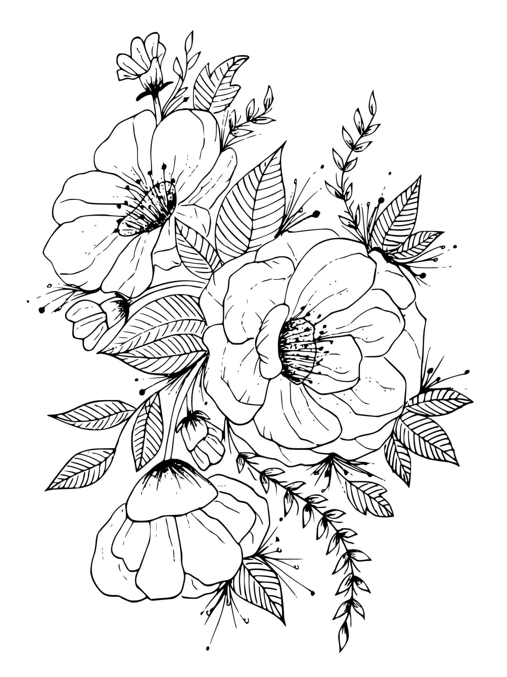 Coloriage Adulte Fleur Réaliste