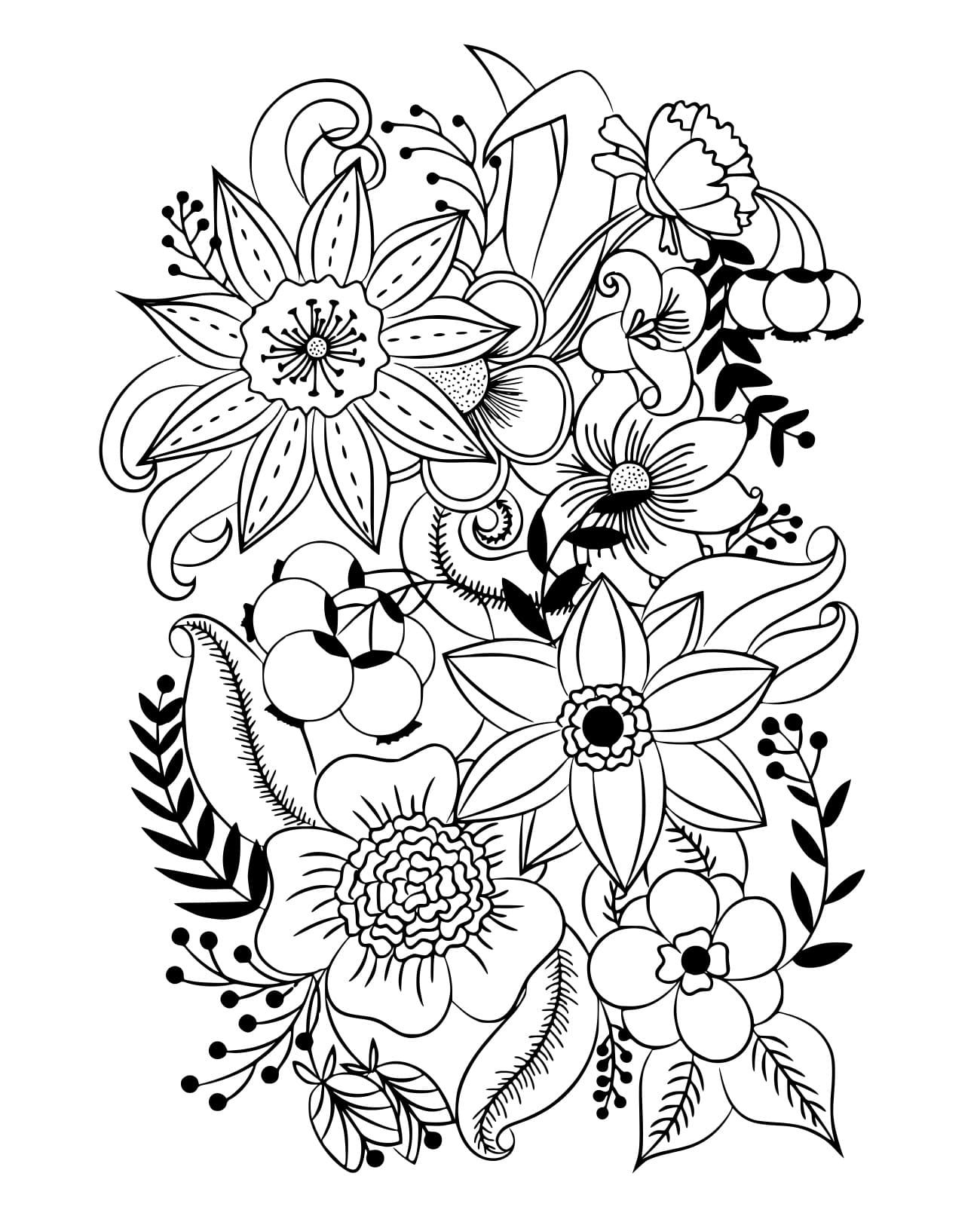 Coloriage Adulte Fleurs