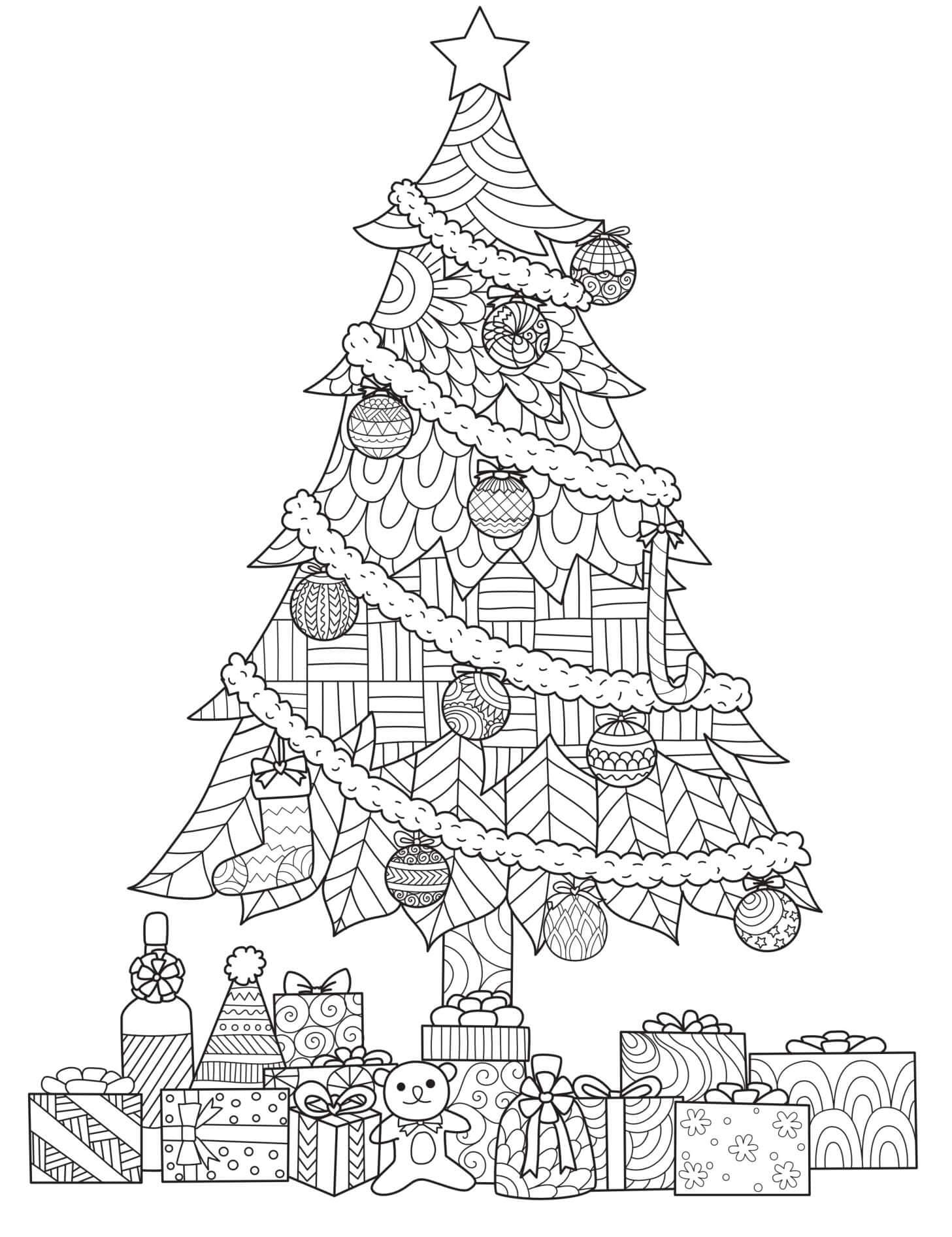 Coloriage Adulte Sapin de Noël