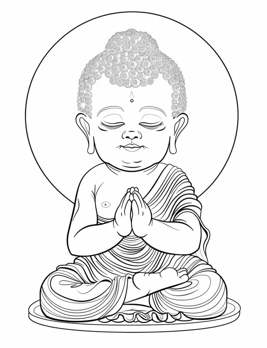 Bouddha 1 coloring page