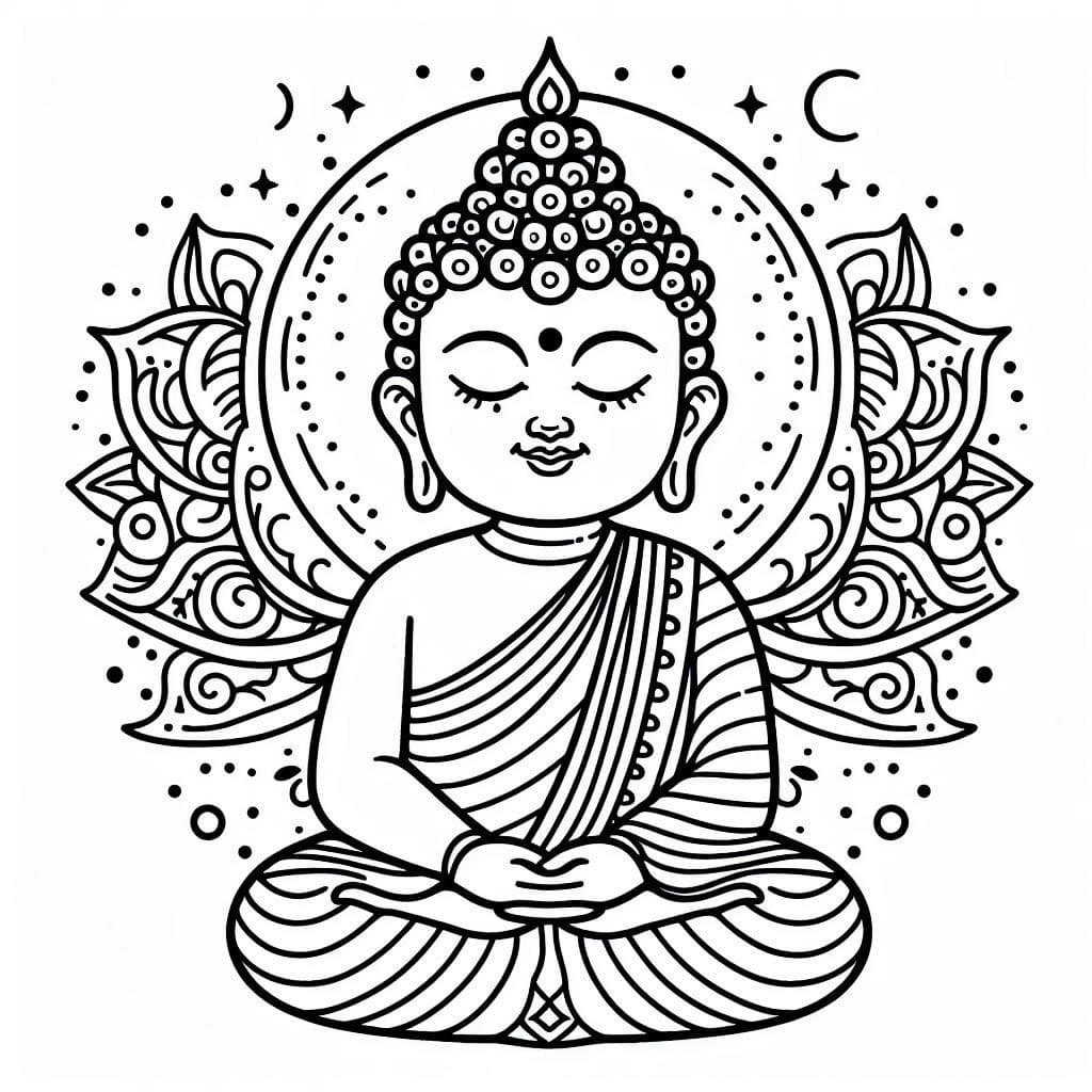 Bouddha 16 coloring page