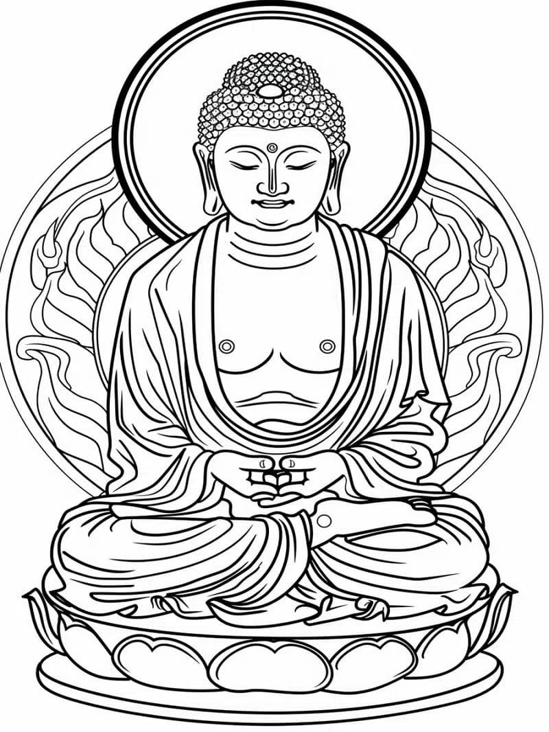 Bouddha 3 coloring page