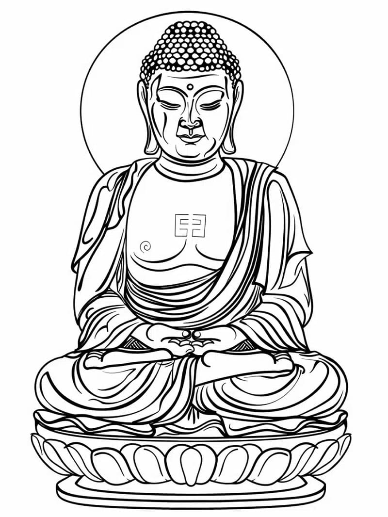 Bouddha 4 coloring page