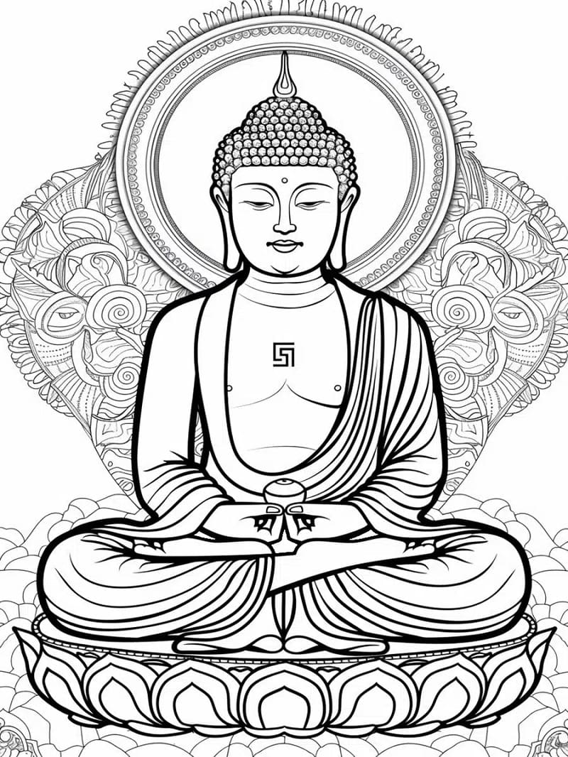 Bouddha 5 coloring page