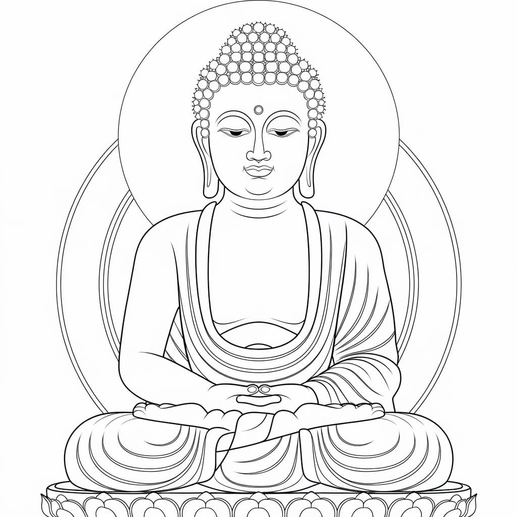 Bouddha 6 coloring page